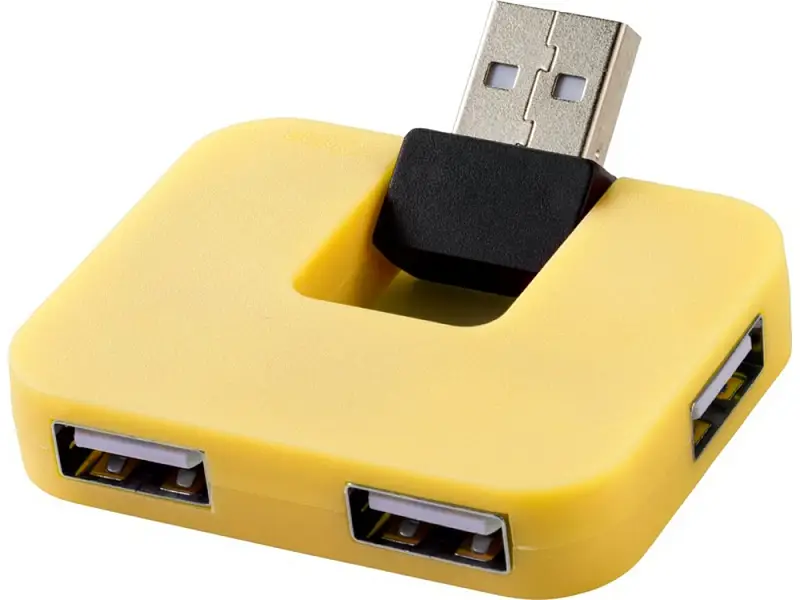 USB Hub Gaia на 4 порта, желтый - 12359805