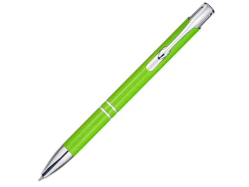 Алюминиевая шариковая кнопочная ручка Moneta, черные чернила, лайм - 10744006