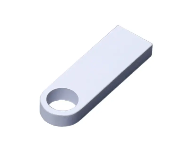 USB 2.0-флешка на 512 Мбайт  с мини чипом и круглым отверстием, белый - 6589.512.06