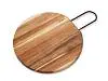 Деревянная круглая доска из акации с металлической ручкой Кира