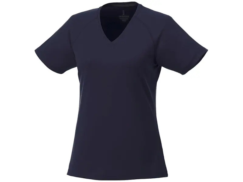 Модная женская футболка Amery  с коротким рукавом и V-образным вырезом, темно-синий - 3902649XS