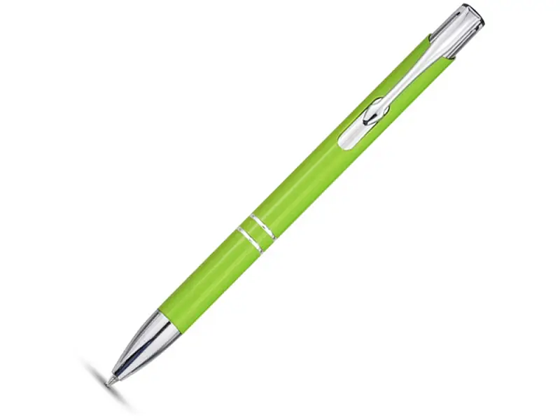Алюминиевая шариковая кнопочная ручка Moneta, синие чернила, лайм - 10710506