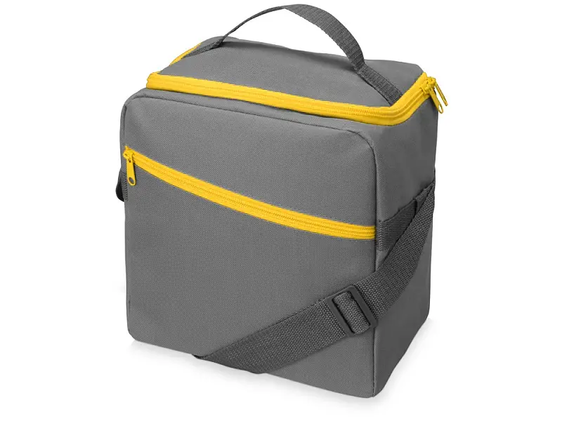 Изотермическая сумка-холодильник Classic c контрастной молнией, серый/желтый - 938604