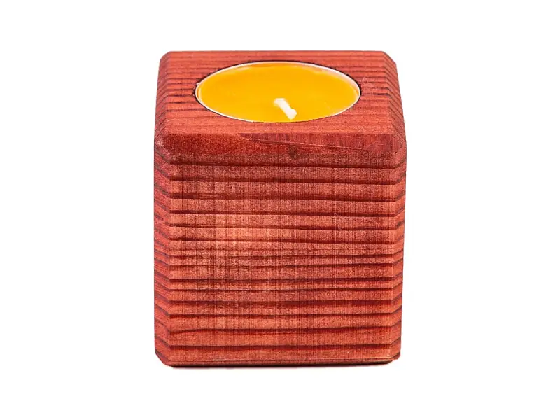 Свеча в декоративном подсвечнике, красн. дерево, апельсин - 4500636