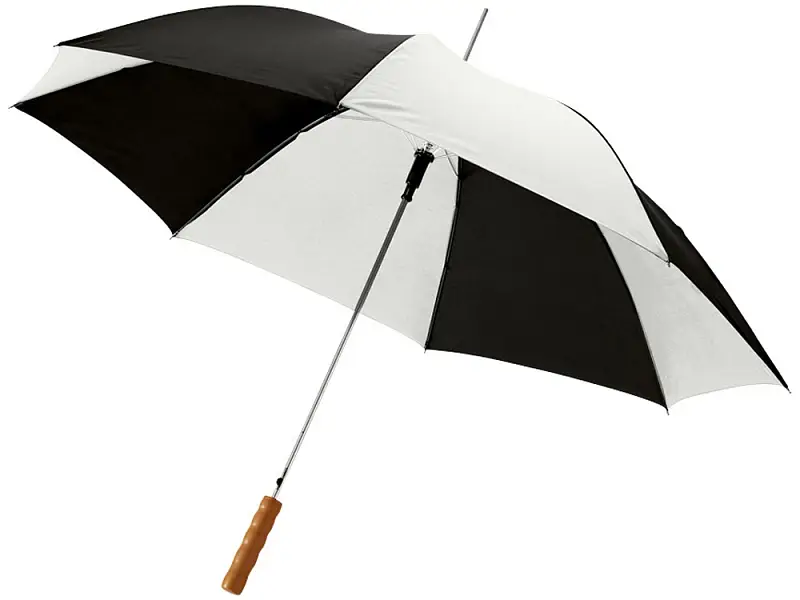 Зонт-трость Lisa полуавтомат 23, белый/черный - 10901710