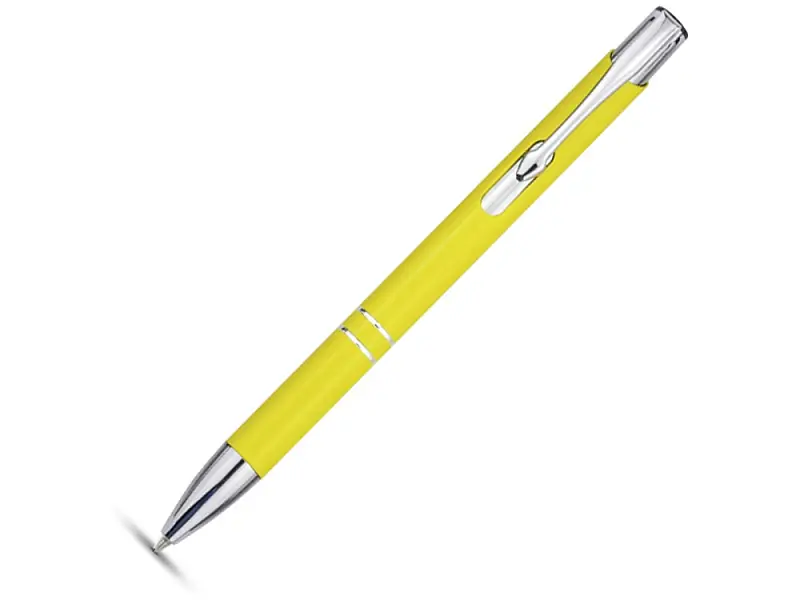 Алюминиевая шариковая кнопочная ручка Moneta, синие чернила, желтый - 10710507