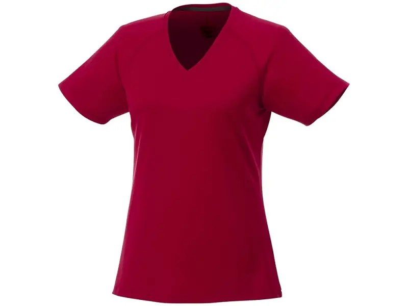 Модная женская футболка Amery  с коротким рукавом и V-образным вырезом, красный - 3902625XS