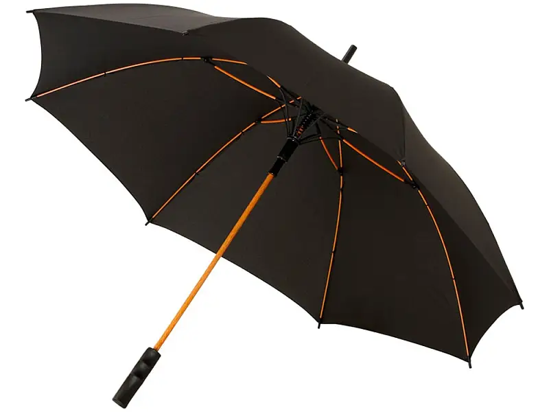 Зонт-трость Spark полуавтомат 23, черный/оранжевый - 10908704