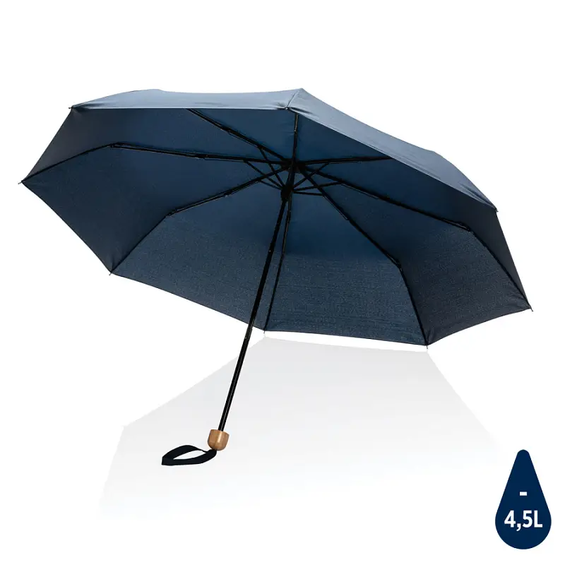 Компактный зонт Impact из RPET AWARE™ с бамбуковой рукояткой, d96 см - P850.575