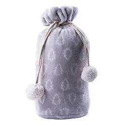 Плед новогодний  "Ёлка" в подарочном мешке; серый; 130х150 см; фланель 280 гр/м2