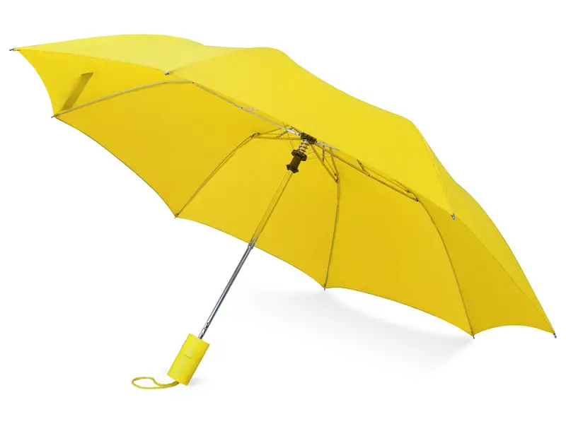 Зонт складной Tulsa, полуавтоматический, 2 сложения, с чехлом, желтый - 979014