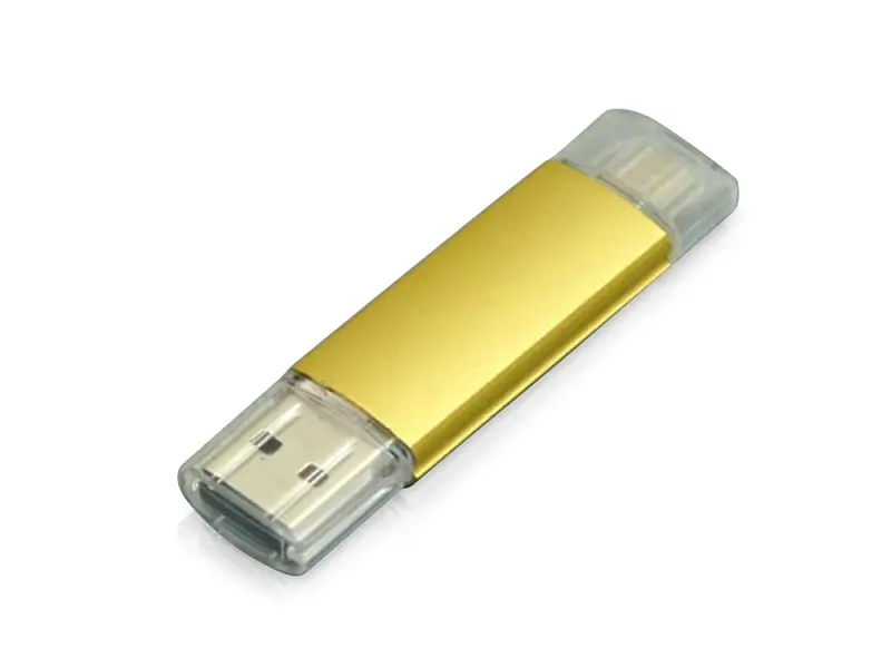 USB-флешка на 64 ГБ.c дополнительным разъемом Micro USB, золотой - 6594.64.05