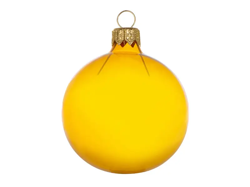 Стеклянный шар желтый полупрозрачный, заготовка шара 6 см, цвет 21 - 213024