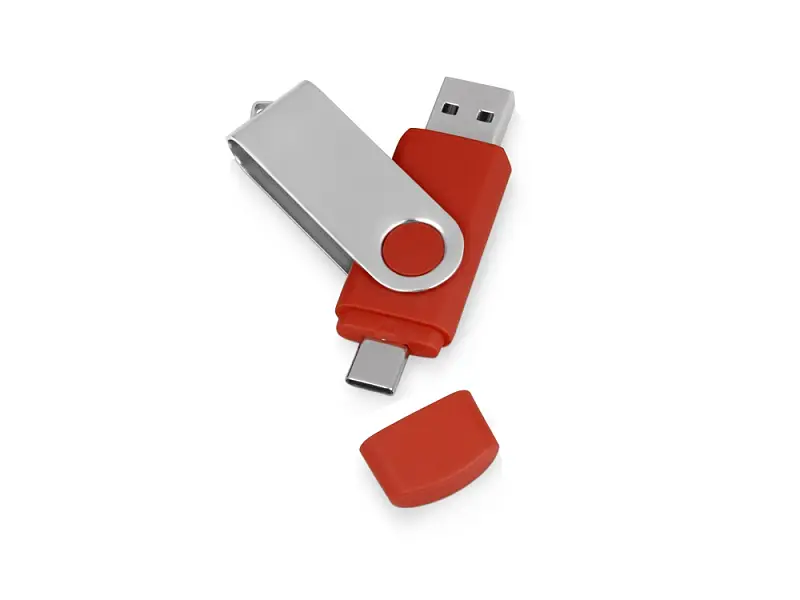 USB3.0/USB Type-C флешка на 16 Гб Квебек C, красный - 6202.01.16