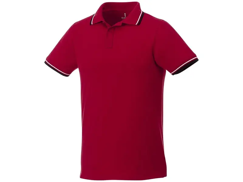 Мужская футболка поло Fairfield с коротким рукавом с проклейкой, красный/темно-синий/белый - 3810225XS