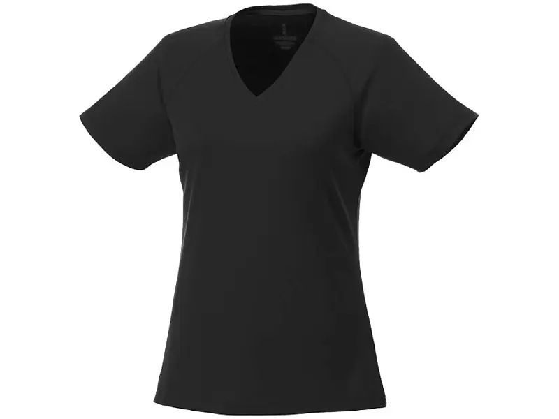 Модная женская футболка Amery  с коротким рукавом и V-образным вырезом, черный - 3902699XS