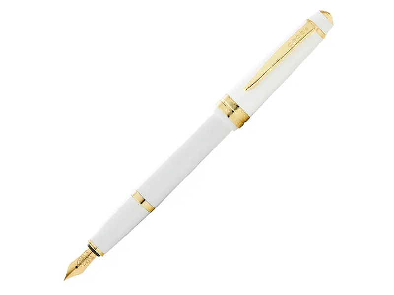 Перьевая ручка Cross Bailey Light Polished White Resin and Gold Tone, перо F