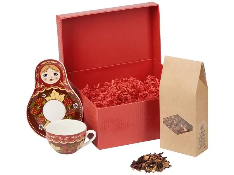Подарочный набор: чайная пара, чай Глинтвейн, красный - 94825