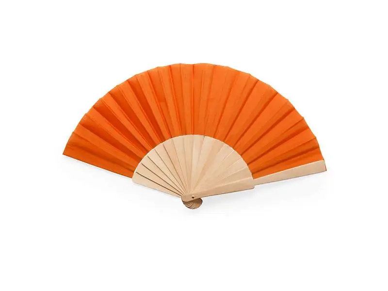 Веер CALESA с деревянными вставками и тканью из полиэстера, оранжевый - PF3111S131