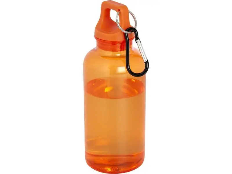 Бутылка для воды с карабином Oregon из переработанной пластмассы, 400 мл - Оранжевый - 10077831