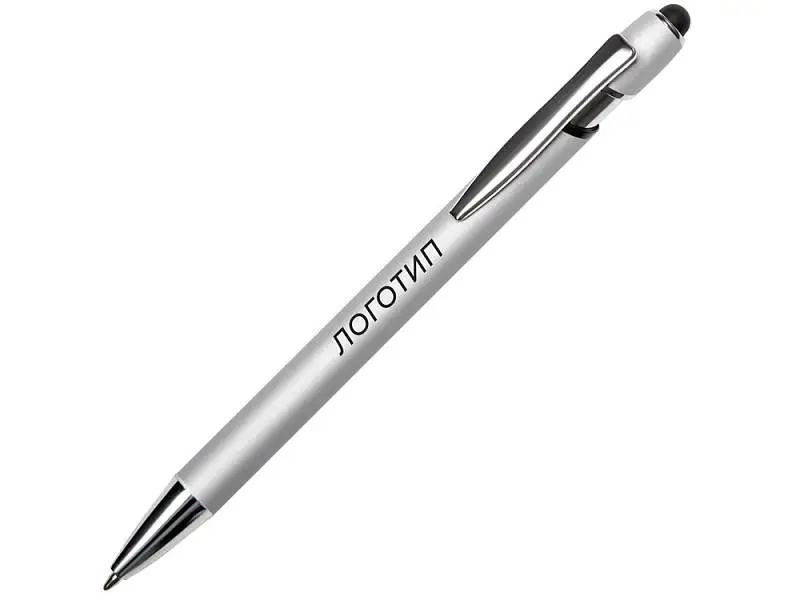 Ручка-стилус металлическая шариковая Sway  Monochrome с цветным зеркальным слоем, серебристый с черным - 18342.07