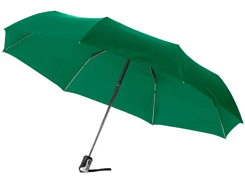 Зонт Alex трехсекционный автоматический 21,5, зеленый - 10901608