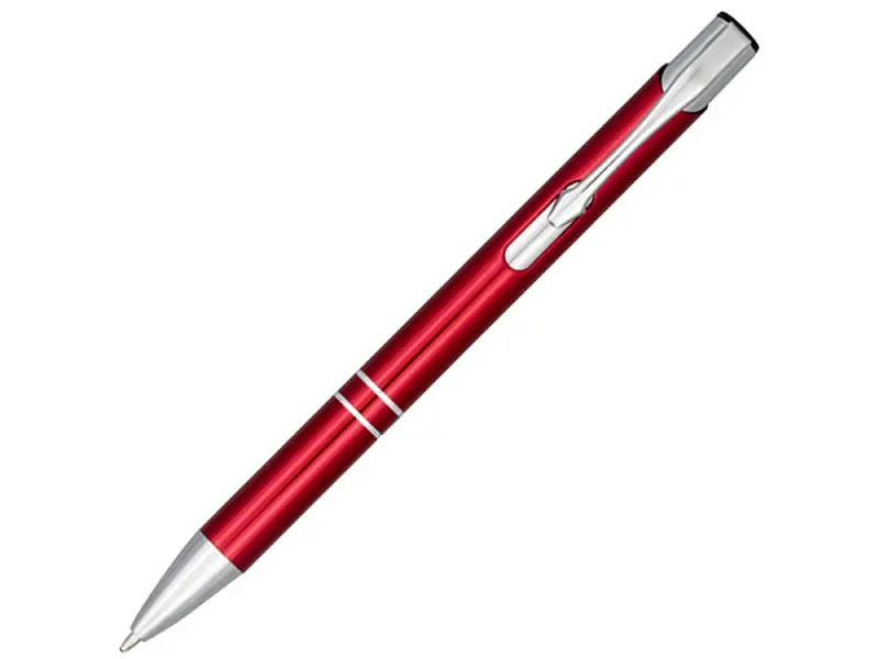 Кнопочная шариковая ручка Moneta из анодированного алюминия, синие чернила, красный - 10716305
