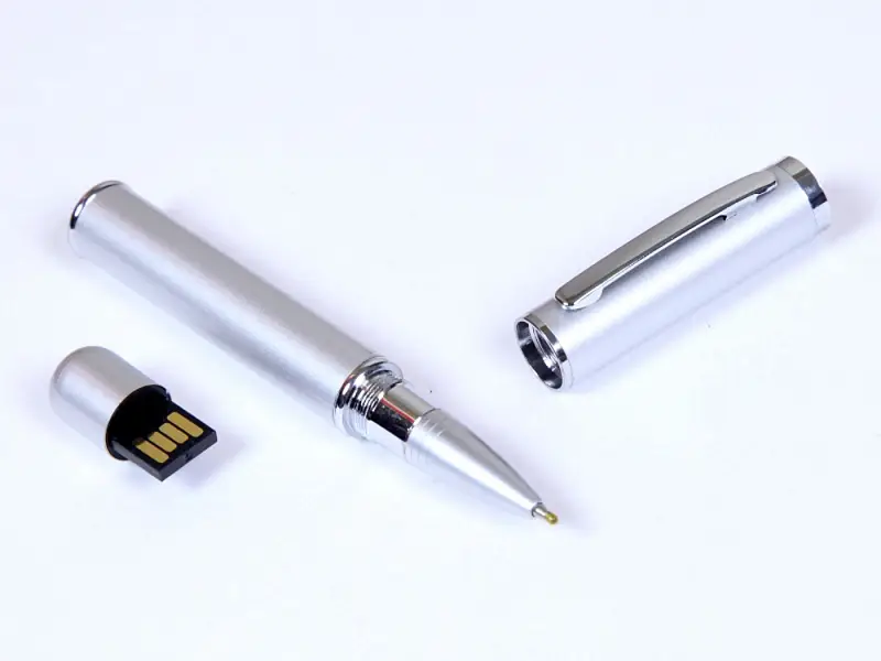 USB-флешка на 8 Гб в виде ручки с мини чипом, серебро - 6566.8.00