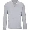 Рубашка поло унисекс с длинным рукавом Planet LSL, серый меланж, размер S