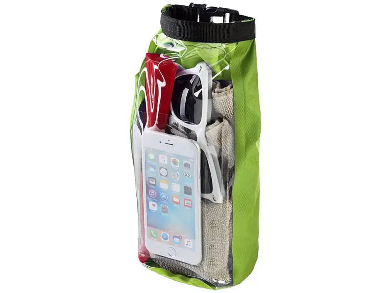 Туристическая водонепроницаемая сумка объемом 2 л, чехол для телефона, лайм - 10055304