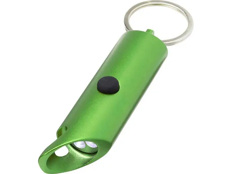 Flare светодиодный фонарик из переработанного алюминия и открывалка для бутылок с брелоком - Зеленый - 10457461