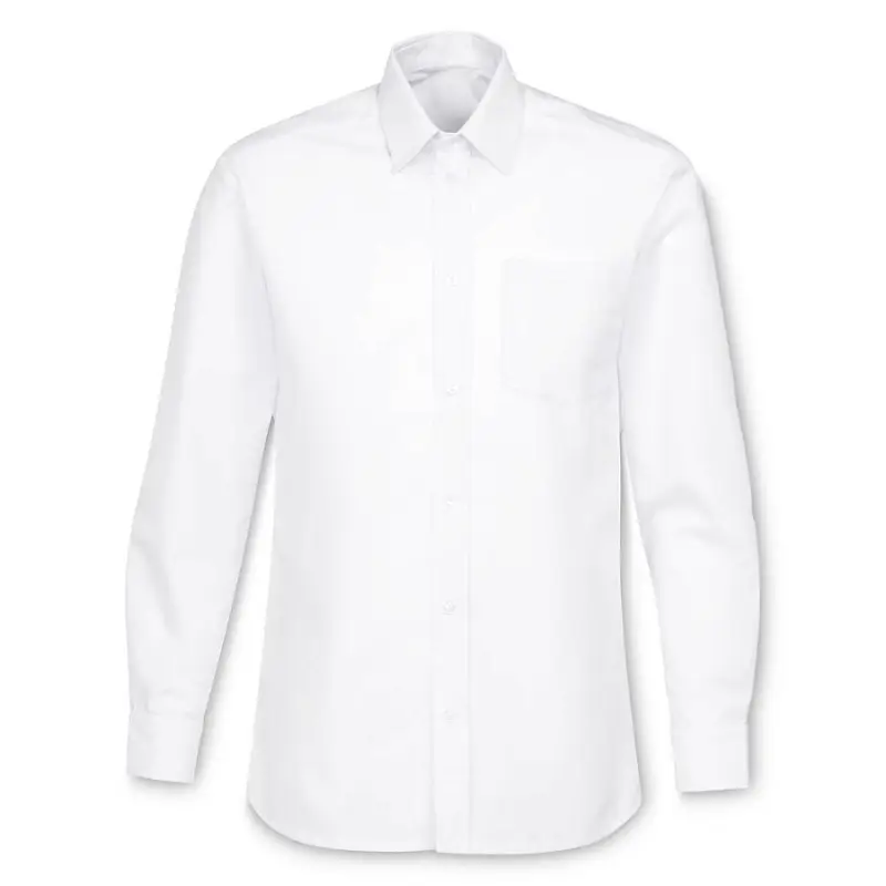 Рубашка мужская с длинным рукавом Collar, белая, размер 42; 176