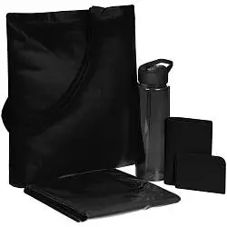 Набор Alfresco, сумка: 38х42 см; дождевик: 105х85 см; бутылка: 24,2х7,1 см; обложка: 9,5х13,4 см; чехол: 10х7,2 см