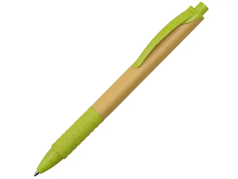 Ручка из бамбука и переработанной пшеницы шариковая Nara, бамбук/зеленый - 11572.03