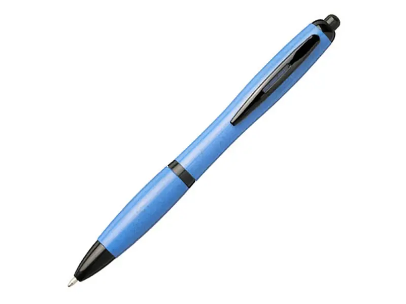 Шариковая ручка Nash из пшеничной соломы с черным наконечником, ярко-синий - 10738302