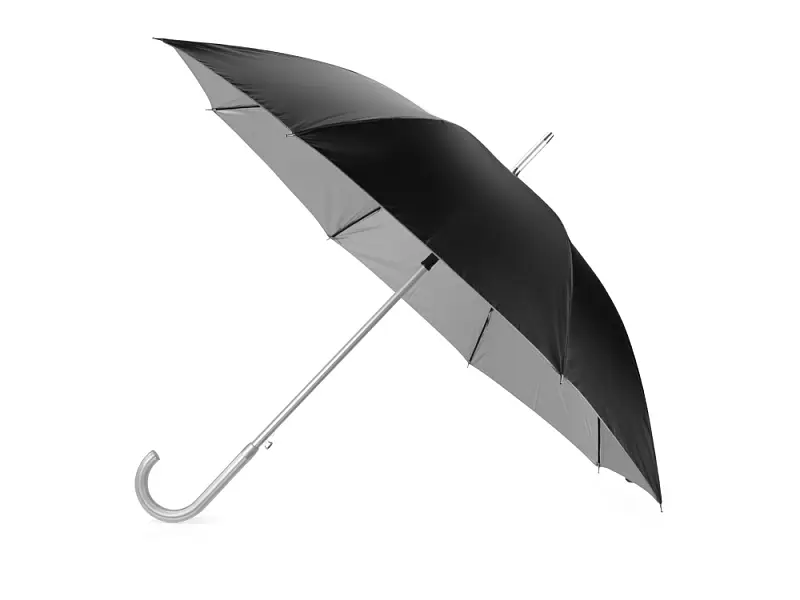 Зонт-трость полуавтомат Майорка, черный/серебристый - 673010.02
