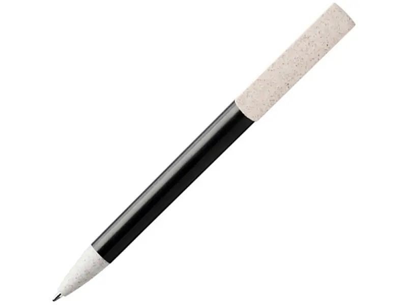 Шариковая ручка и держатель для телефона Medan из пшеничной соломы, черный - 10758000