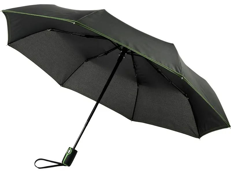 Автоматический складной зонт Stark-mini, черный/лайм - 10914409