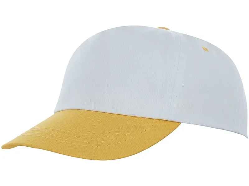 Пятипанельная двухцветная кепка Icarus, белый/желтый - 38670100