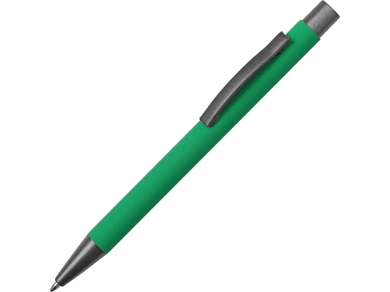 Ручка металлическая soft touch шариковая Tender, зеленый/серый - 18341.03