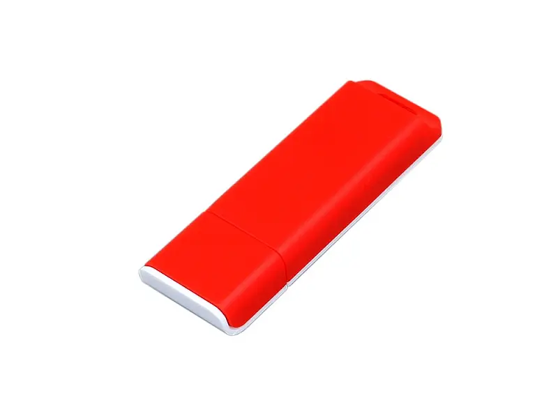 Флешка прямоугольной формы, оригинальный дизайн, двухцветный корпус, 16 Гб, красный/белый - 6013.16.01
