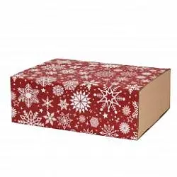 Шубер новогодний Снежинки для подарочной коробки 230*170*80 мм