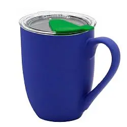 Кружка с крышкой Velvet Duo, софт-тач