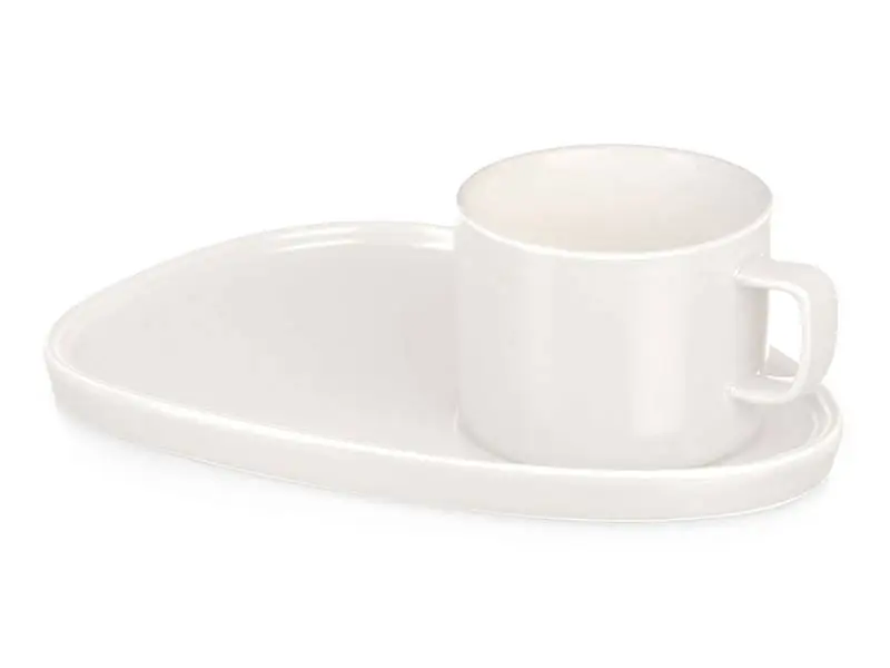 Чайная пара Brighton : блюдце овальное, чашка, коробка, белый - 87140.06
