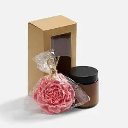 Спа-набор Floralia, 15х7,8х5,5 см; свеча: диаметр дна 6 см, высота 6,5 см; мыло: 7,8х7,4х5,2 см
