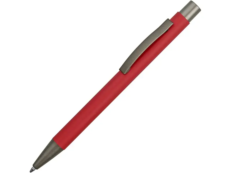 Ручка металлическая soft touch шариковая Tender, красный/серый - 18341.01