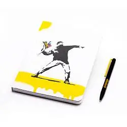 Набор Pininfarina Banksy Крыса: шариковая ручка GrafeeX и блокнот линованный из каменной бумаги