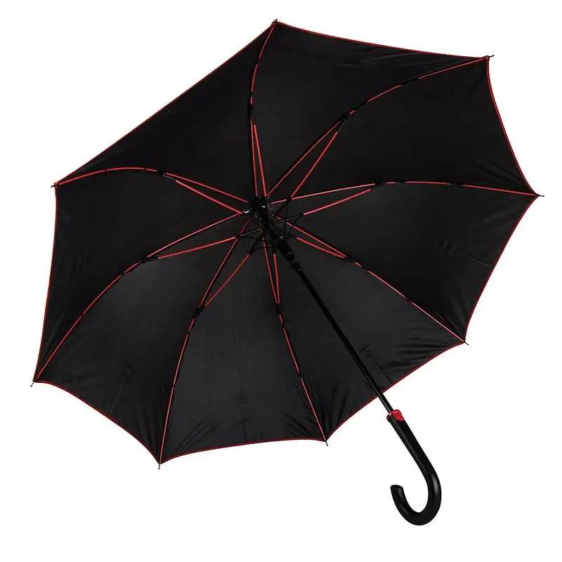 Зонт-трость BACK TO BLACK, пластиковая ручка, полуавтомат - 7432/08