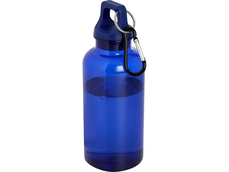 Бутылка для воды с карабином Oregon из переработанной пластмассы, 400 мл - Синий - 10077852