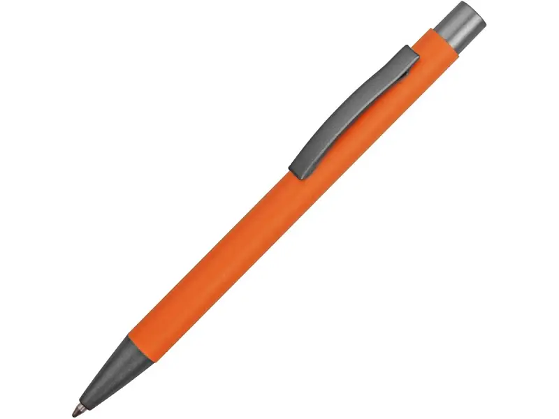 Ручка металлическая soft touch шариковая Tender, оранжевый/серый - 18341.13